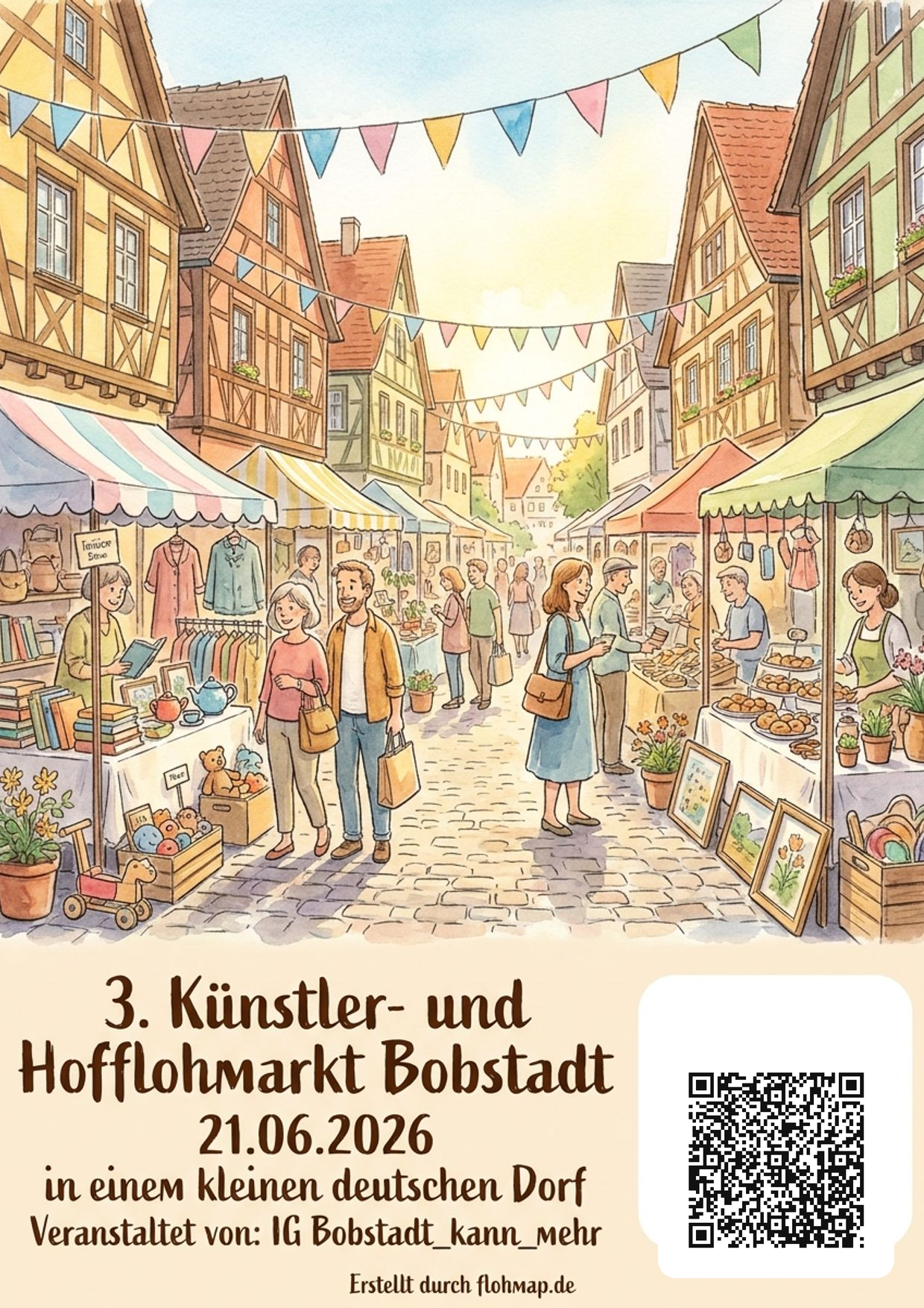 Poster für 3. Künstler- und Hofflohmarkt Bobstadt