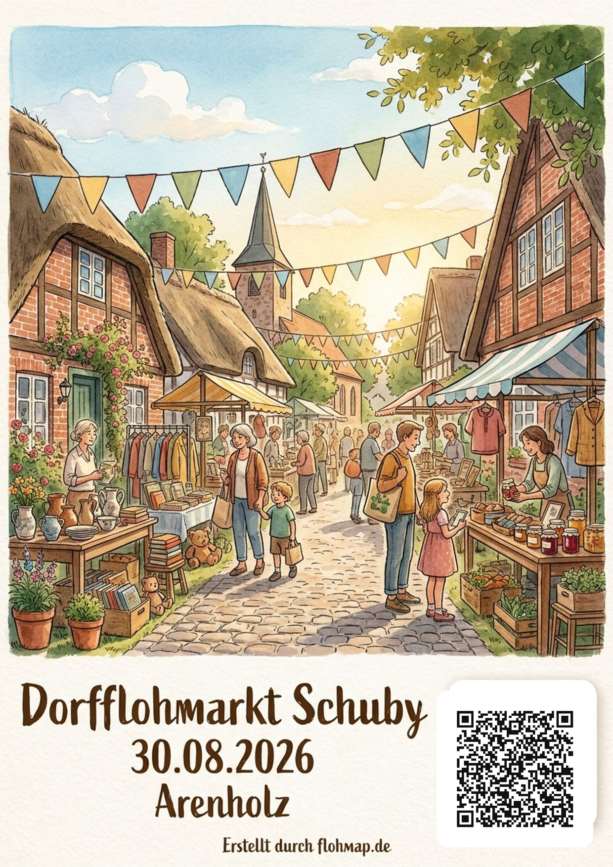 Poster für Dorfflohmarkt Schuby