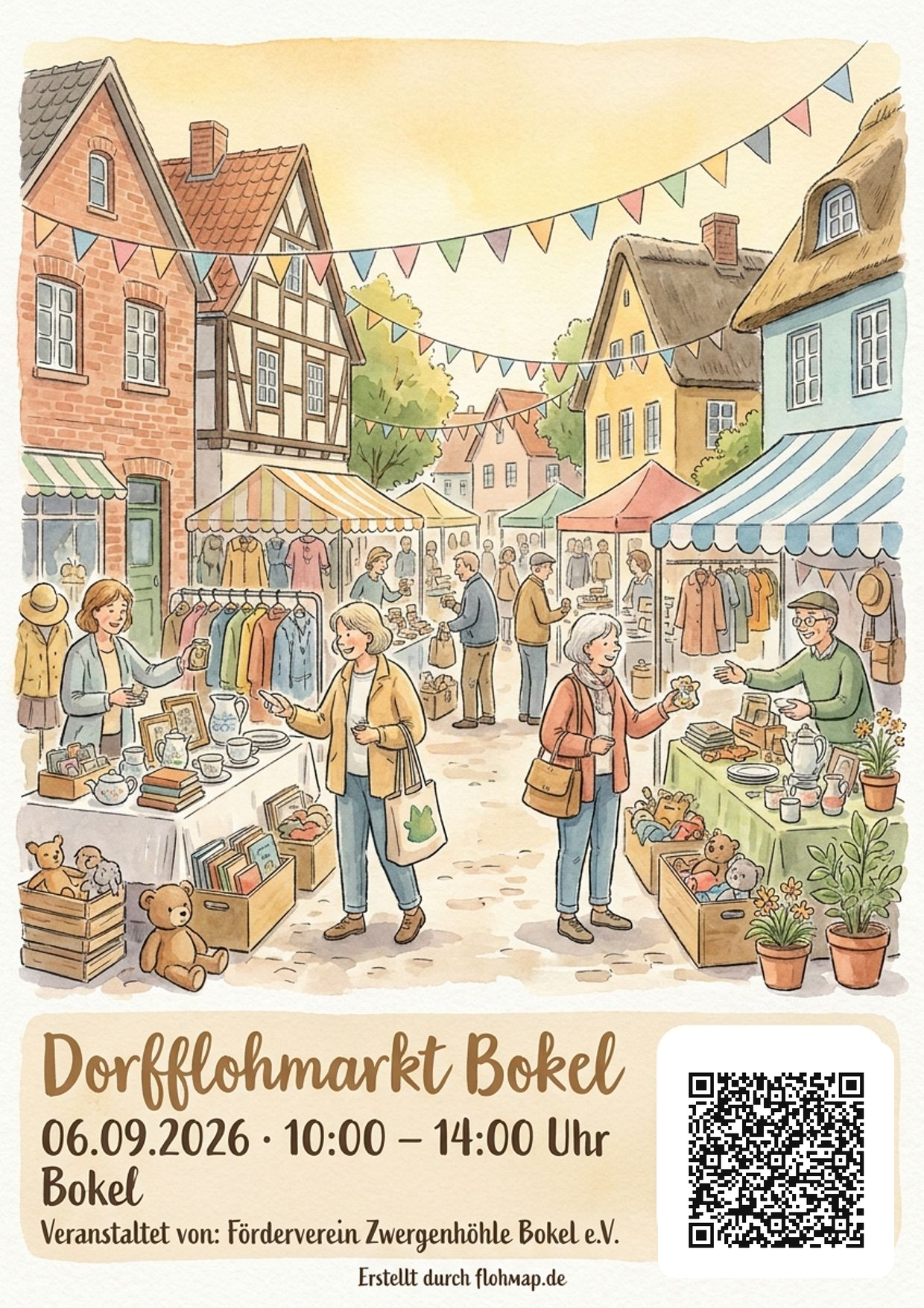 Poster für Dorfflohmarkt Bokel