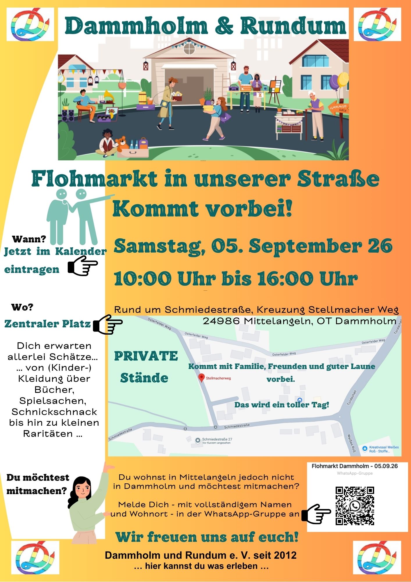 Poster für Straßenflohmarkt Dammholm (Mittelangeln)