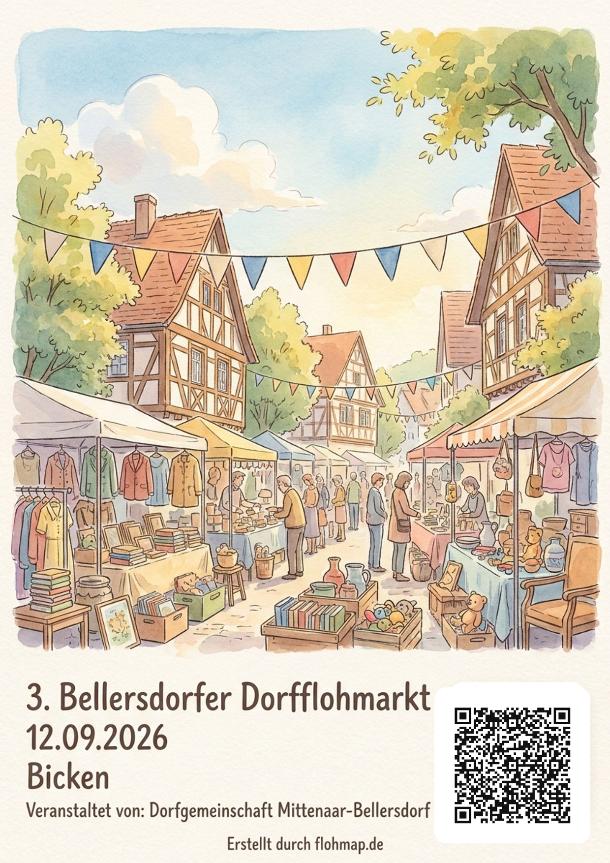 Poster für 3. Bellersdorfer Dorfflohmarkt