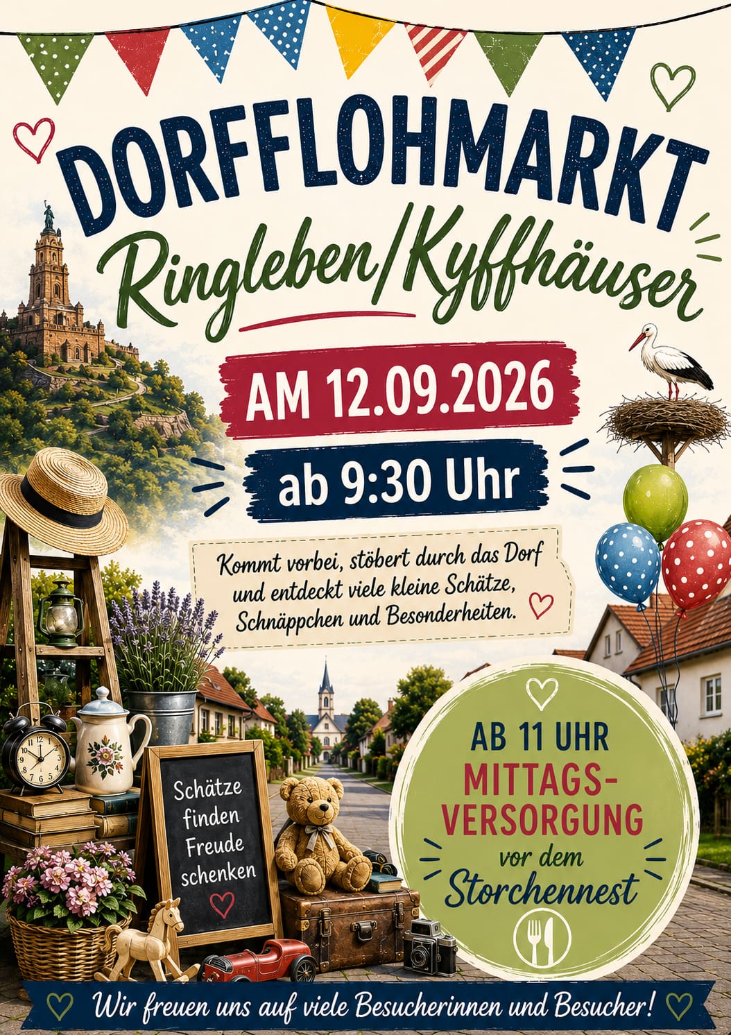 Poster für 1.Dorf-Flohmarkt Ringleben/ Kyffhäuser