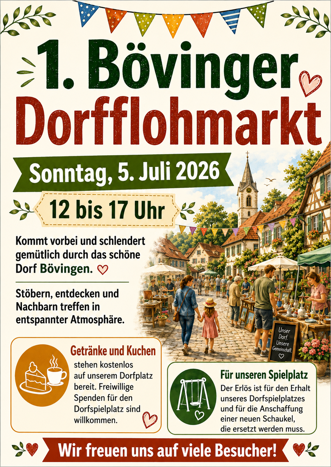 Poster für 1. Bövinger Dorfflohmarkt