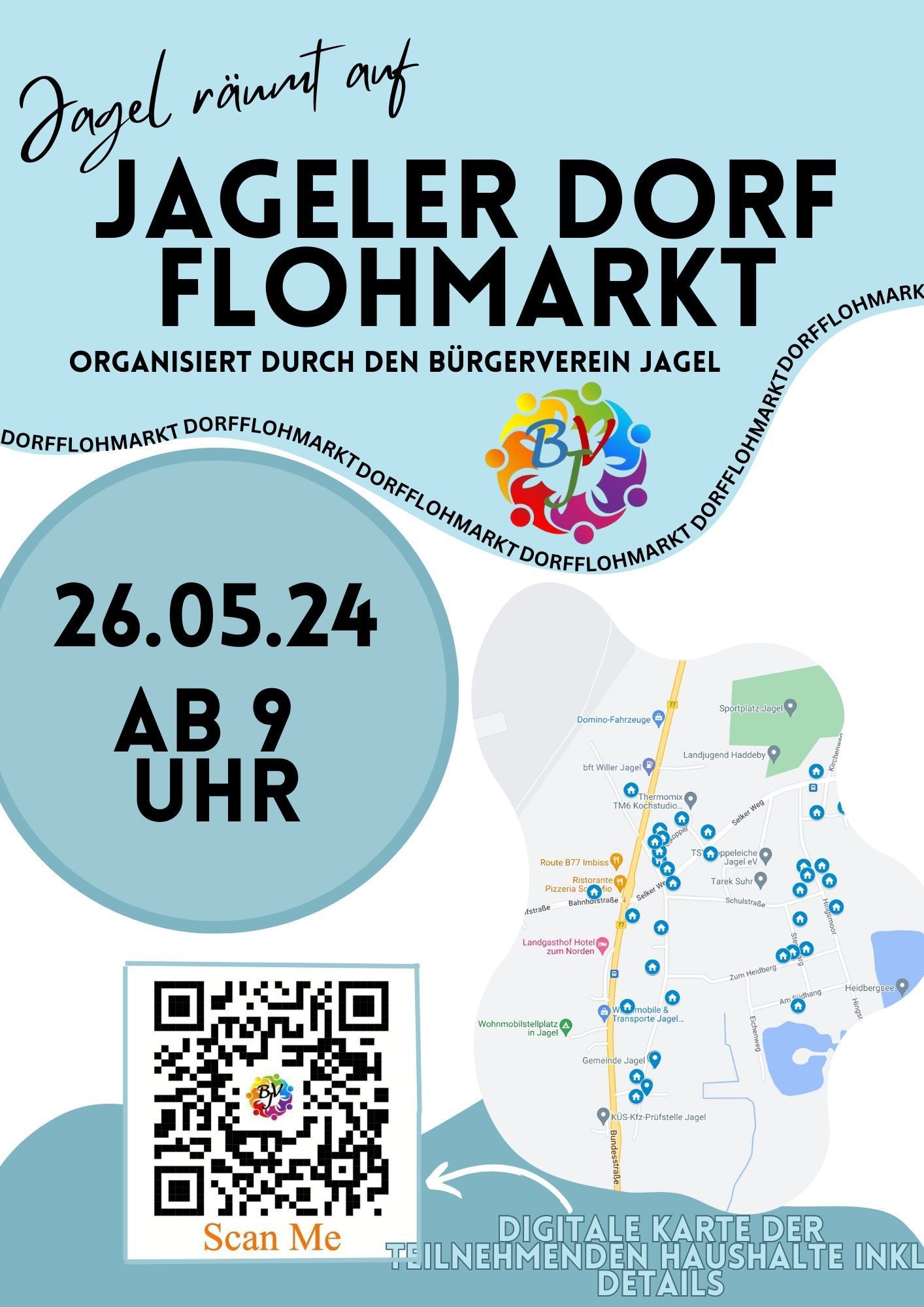 Poster für Dorfflohmarkt Jagel