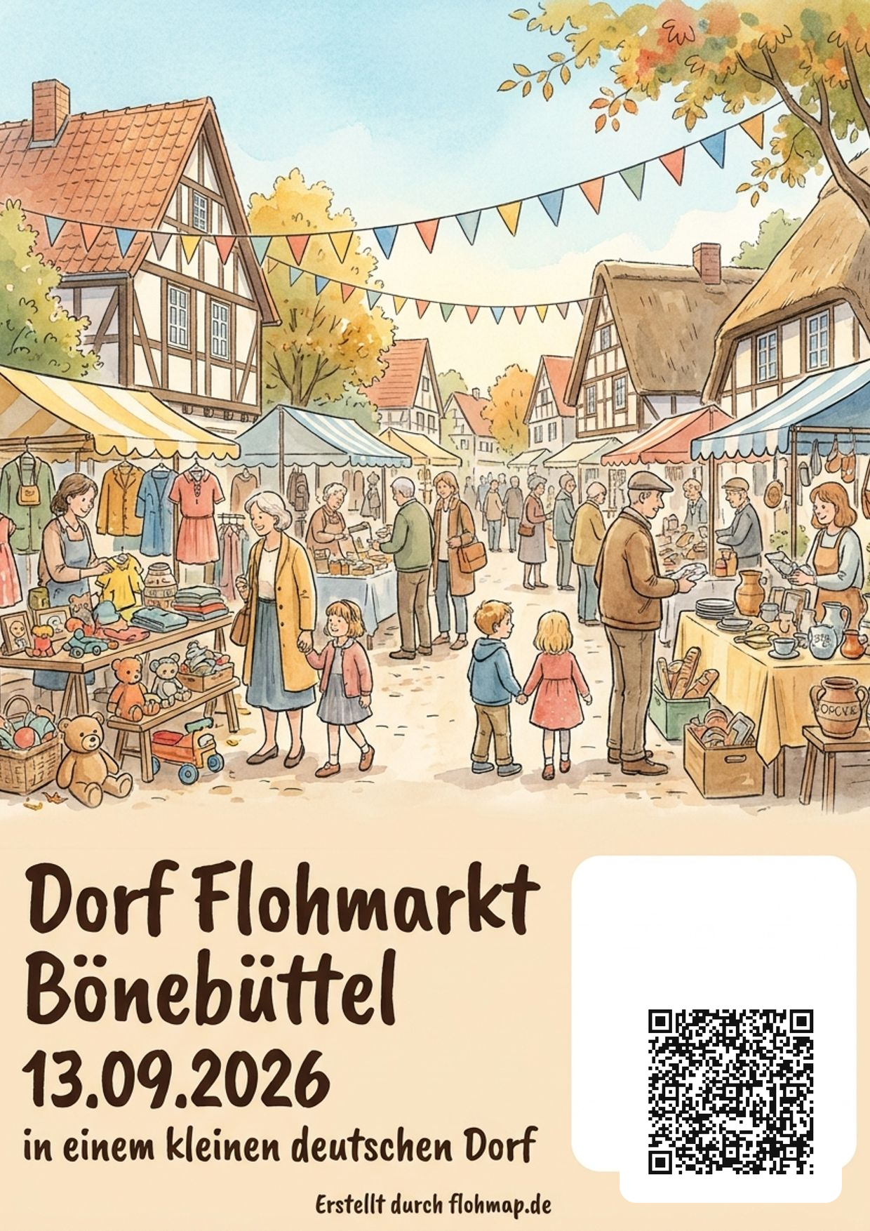 Poster für Dorf Flohmarkt Bönebüttel